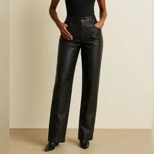 Vintage Rem Garson 10 Genuine Leather High Waist Straight Boot Cut Women's Pants